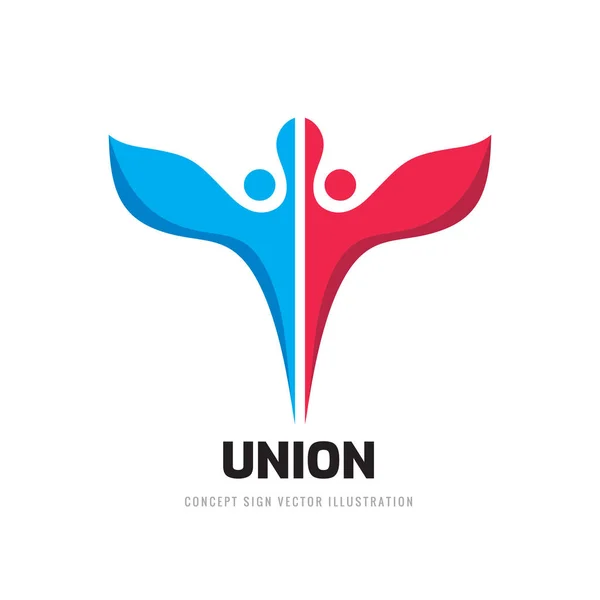 Modèle Logo Entreprise Concept Union Illustration Vectorielle Amitié Signe Créatif — Image vectorielle