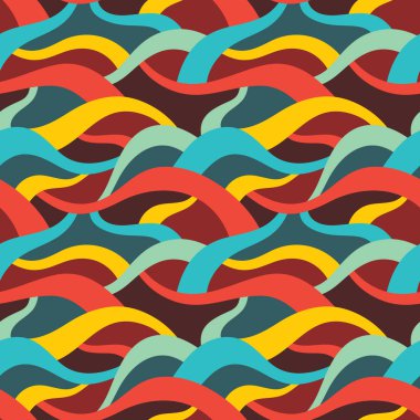Soyut geometrik arka plan-vektör illüstrasyon. Kitap kapağı, broşür, poster, baskı, duvar kağıdı için pürüzsüz dalgalar süsleme Dikişsiz desen. Dekoratif grafik tasarım. Vintage Retro tarzı.