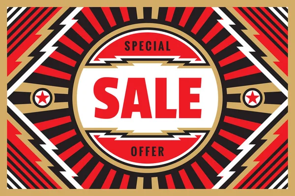 Försäljning Specialerbjudande Geometrisk Horisontell Banner Mall Koncept Vektor Illustration Rabatt — Stock vektor