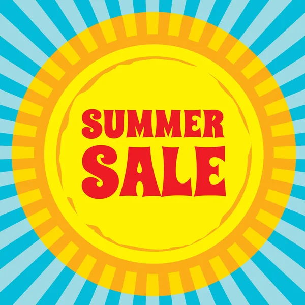 夏季销售 概念横幅 阳光的太阳 矢量插图 广告宣传海报 平面设计 — 图库矢量图片