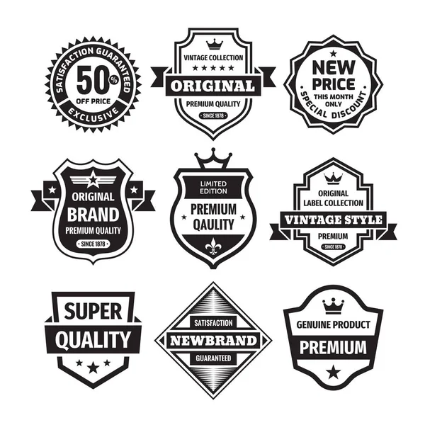 Business Badges Vector Set Retro Design Stijl Abstract Logo Premium — Stockvector