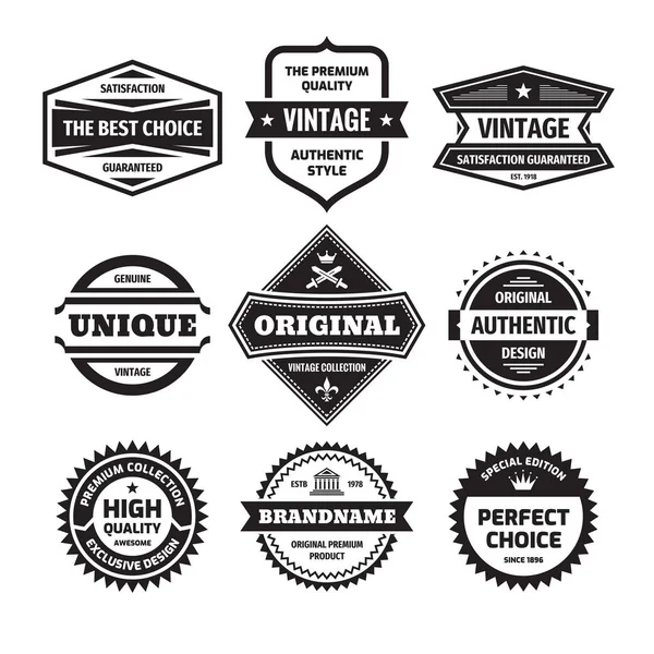 Affärs Emblem Vector Set Retrodesign Stil Abstrakt Logotyp Förstklassig Kvalitet — Stock vektor