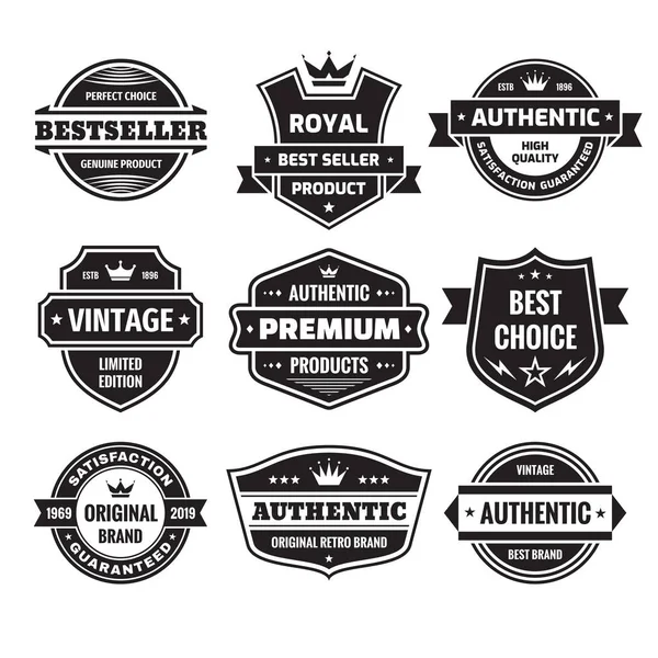 Distintivi Business Vettore Impostato Stile Retrò Design Logo Astratto Qualità — Vettoriale Stock