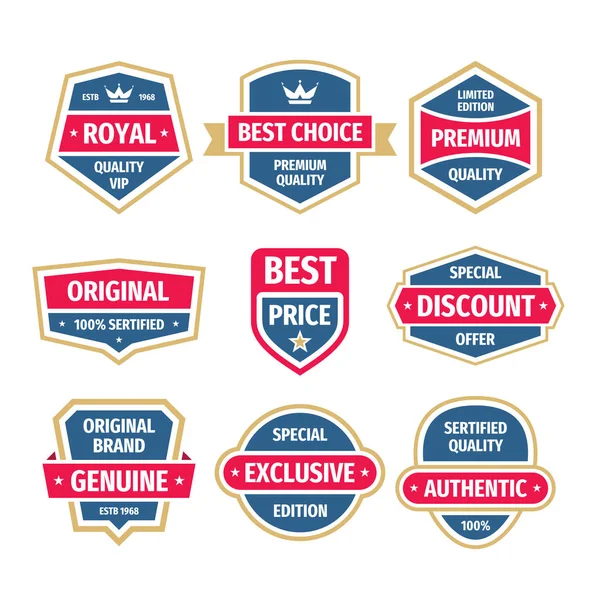 Business Badges Vector Set Vintage Design Stijl Abstract Logo Premium — Stockvector