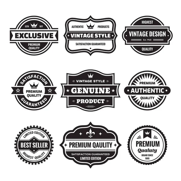 Distintivi Business Vettore Impostato Stile Retrò Design Logo Astratto Qualità — Vettoriale Stock