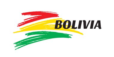 Bolivya bayrağı nın renklerinde soyut şekiller - kavram afiş. Vektör çizimi. 