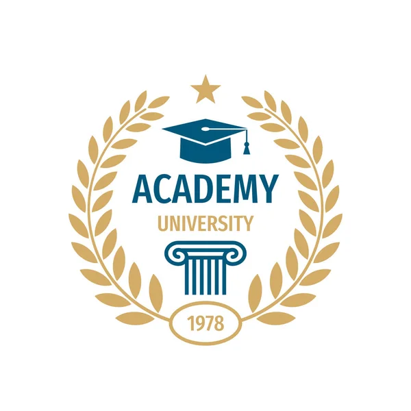 University College School Badge Logo Design Akademiens Emblem — Stock vektor