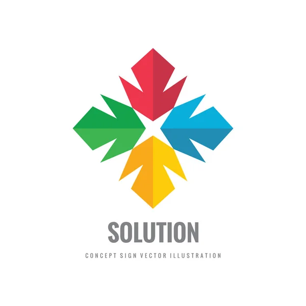 Solution Logo Illustration Vectorielle Abstraite Quatre Formes Colorées Signe Géométrique — Image vectorielle