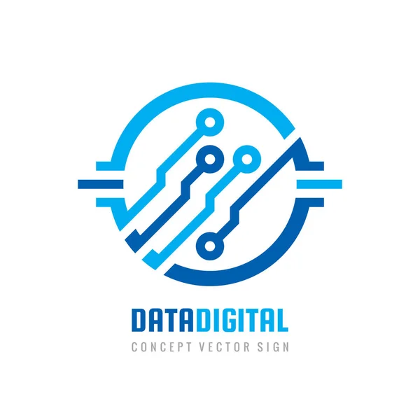 Tecnología Electrónica Digital Datos Plantilla Logotipo Vectorial Para Identidad Corporativa — Vector de stock