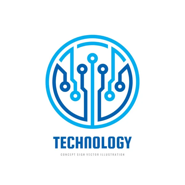 Electronic Technology Vector Logo Design Digital Chip Sign Network Concept — Stock Vector