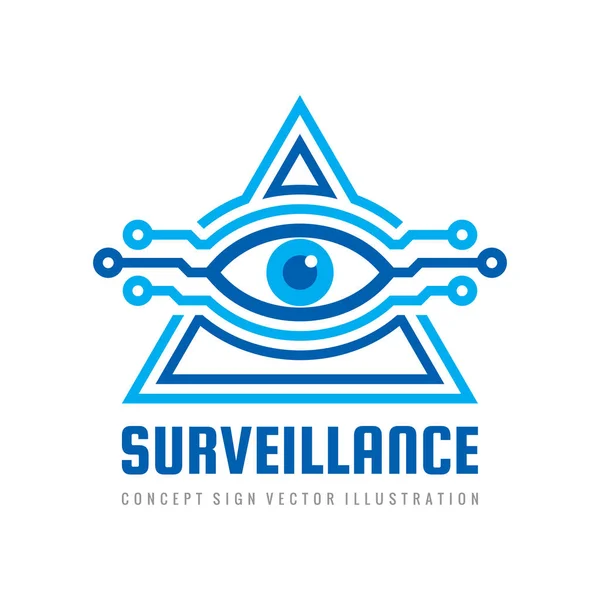 Felügyeleti Biztonsági Technológia Látás Logo Tervezés Vektor Koncepció Emberi Szem — Stock Vector