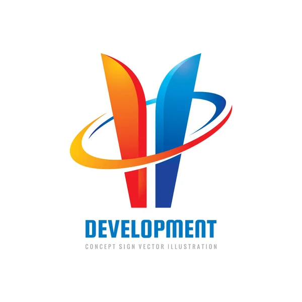 Desenvolvimento Formas Abstratas Design Logotipo Vetorial Finanças Negócios Signo Abstrato — Vetor de Stock