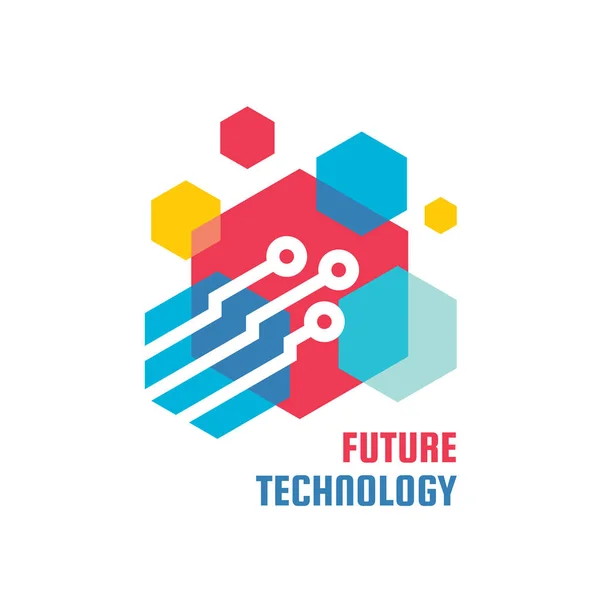 Futur Concept Technologie Électronique Logo Design Bannière Réseau Abstraite Affiche — Image vectorielle