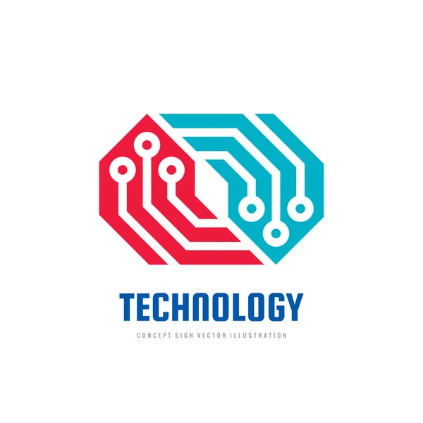 Design Logotipo Tecnologia Chip Computador Eletrônico Abstrato Sinal Conceito Símbolo — Vetor de Stock