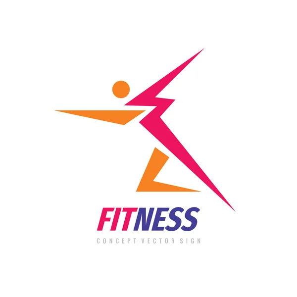 Fitness Sport Vettoriale Logo Design — Vettoriale Stock