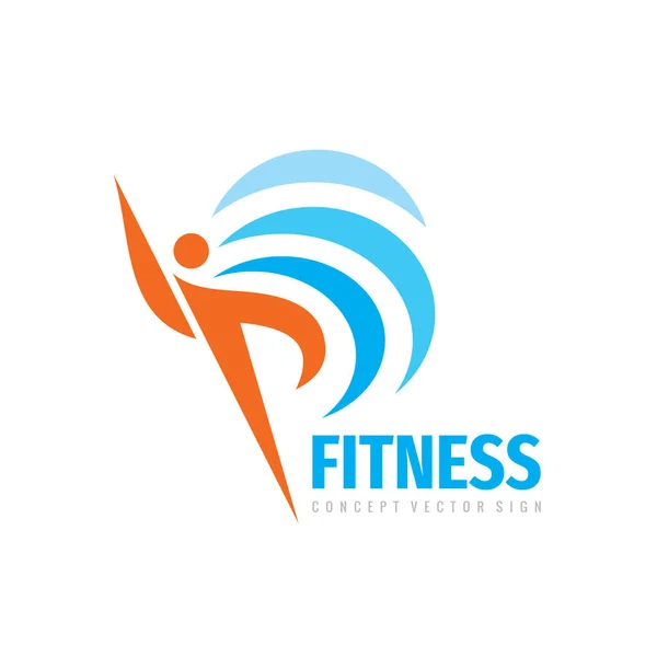 Fitness Esporte Humano Vetor Logotipo Design — Vetor de Stock