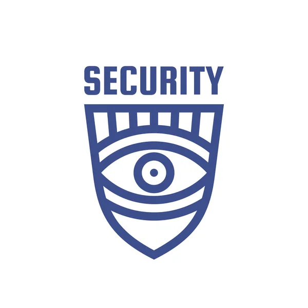 Diseño Del Logotipo Del Concepto Seguridad Signo Ojo Escudo — Vector de stock