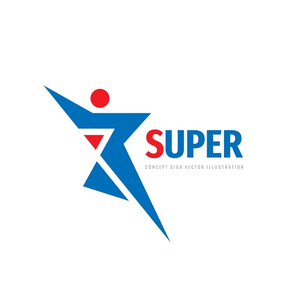 Design Logotipo Vetor Esporte Sinal Conceito Aptidão Símbolo Carácter Humano — Vetor de Stock