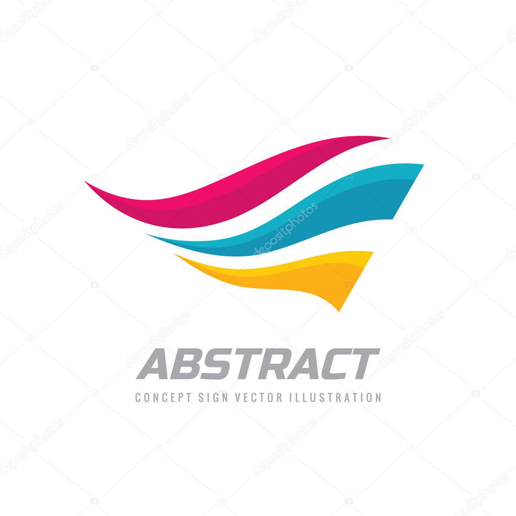 Abstract wings logo design. Dynamic motion flight sign.