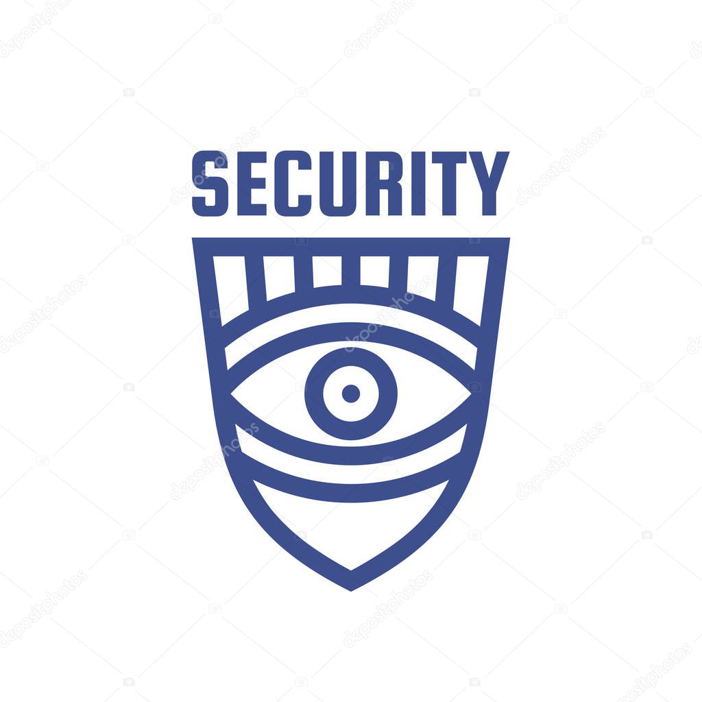 Security concept logo design. Eye and shield sign.