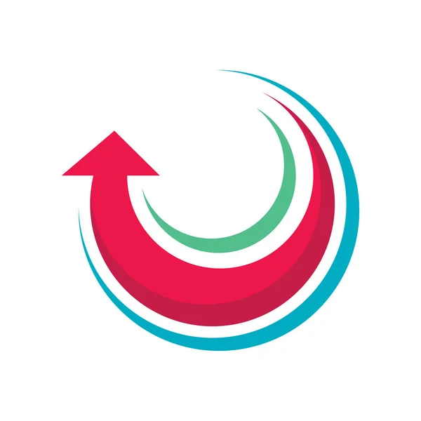 Pijl Logo Ontwerp Business Trend Pictogram Groei Ontwikkelings Teken — Stockvector
