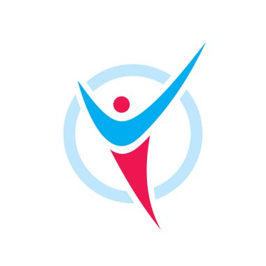 İnsan karakteri - vektör logo şablonu konsept illüstrasyon. İnsanlar simgesi. Adam şekil sembolü. Tasarım öğesi.