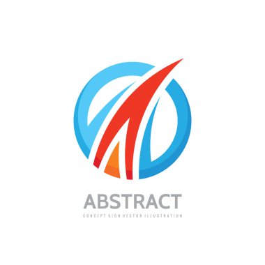 Soyut - vektör iş logosu çizimi. Şekilleri olan renkli bir yüzük. İyimserlikte pozitif geometrik işaret. Tasarım ögesi. 