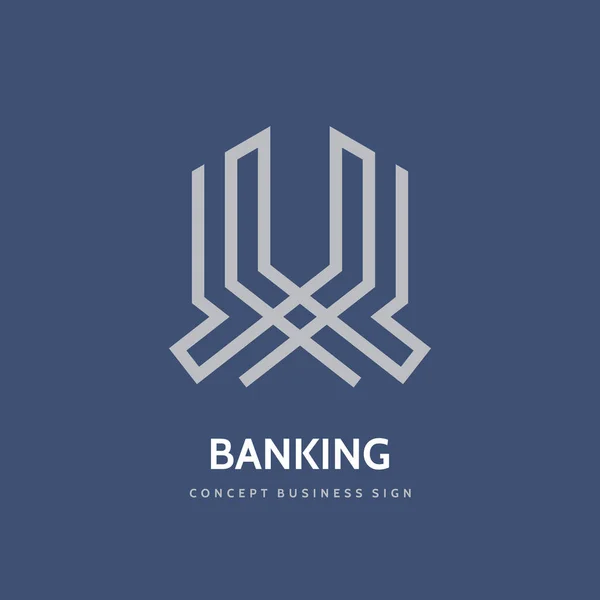 バンキング コンセプトビジネスロゴデザイン ファイナンスクリエイティブベクトル記号 銀行記号 抽象的な開発フィンテックの印 企業アイデンティティ — ストックベクタ