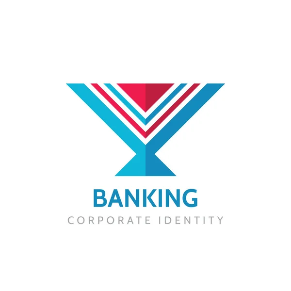 バンキング コンセプトビジネスロゴデザイン ファイナンスクリエイティブベクトル記号 銀行記号 抽象的な開発フィンテックの印 企業アイデンティティ — ストックベクタ