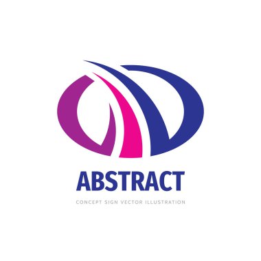 Soyut - vektör iş logosu çizimi. Şekilleri olan renkli bir yüzük. İyimserlikte pozitif geometrik işaret. Tasarım ögesi. 