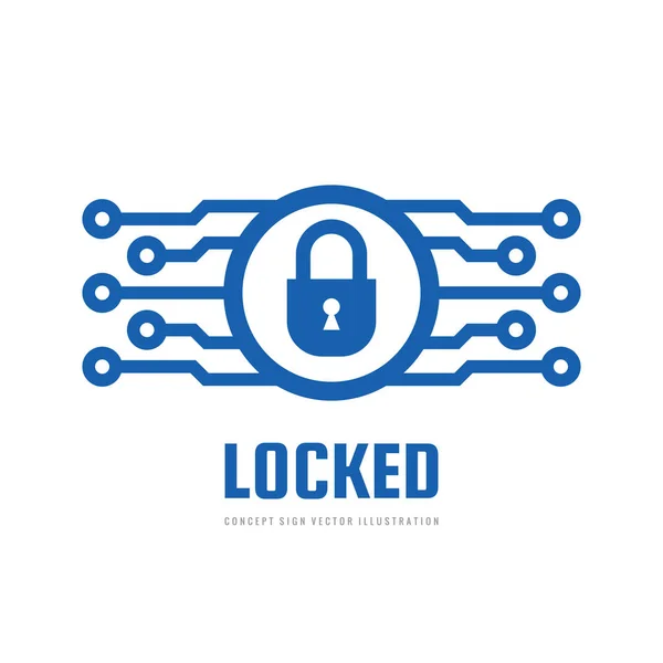 Security Lock Concept Business Logo Vector Ontwerp Vergrendeld Pictogram Moderne — Stockvector