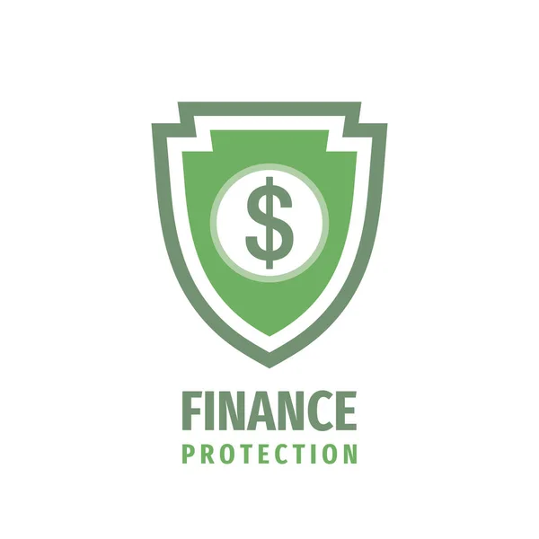 财务保护 矢量徽标设计 业务安全图标 美元保护标志 — 图库矢量图片