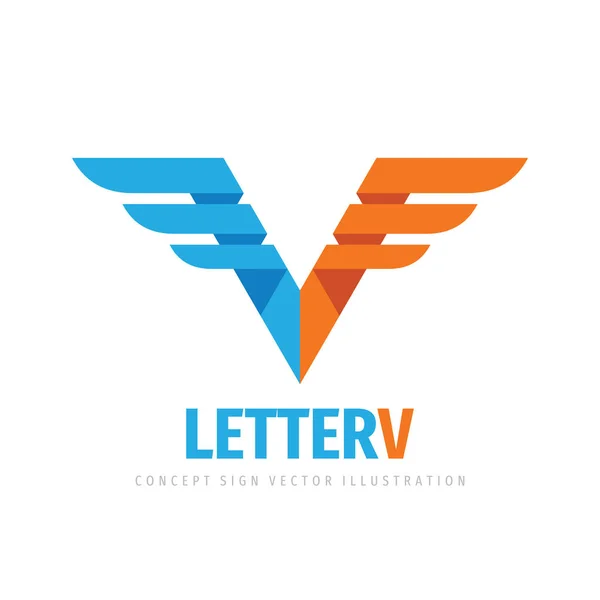 Mektup Konsept Logo Tasarımı Kanat Yaratıcı Işareti Vektör Çizimi — Stok Vektör