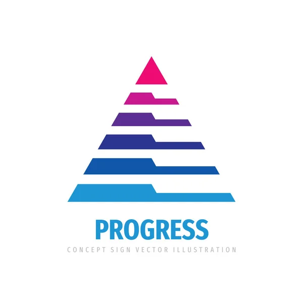 Progresso Modelo Logotipo Vetor Negócios Sinal Triângulo Abstrato Ilustração Estilizada — Vetor de Stock