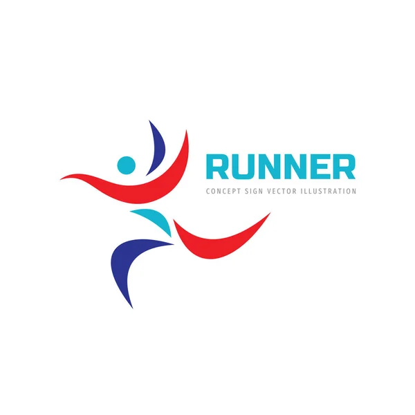 Runner Humain Conception Logo Entreprise Concept Sport Fitness Signe Créatif — Image vectorielle