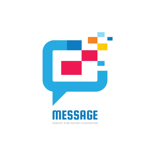 Message Darstellung Des Vektor Logo Logos Flachem Stil Dialog Ikone — Stockvektor