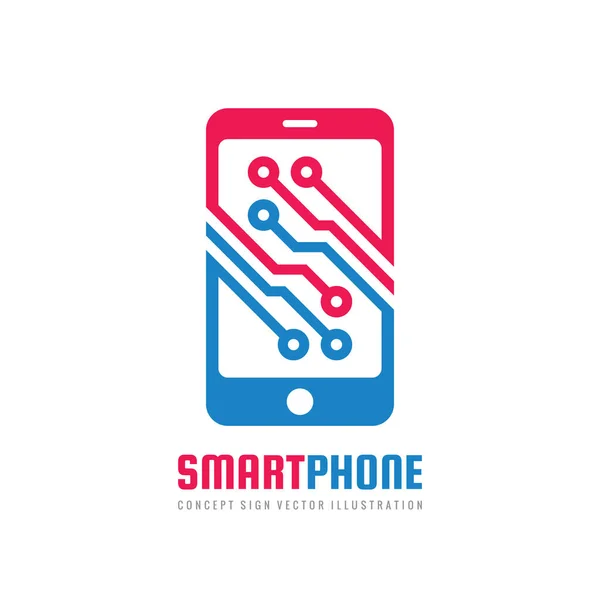 Smartphone Logo Ontwerp Mobiele Telefoon Concept Teken Moderne Elektronische Technologie — Stockvector