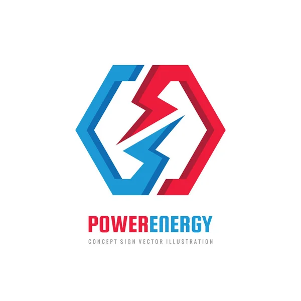 Energy Power Vector Logo Design Hexagon Arrows Concept Sign — Stock Vector