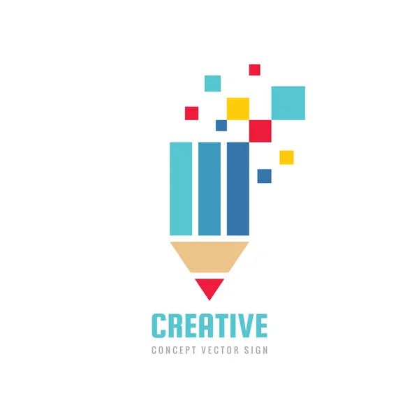 Yaratıcı Fikir Ilham Kavram Logo Şablonu Tasarım Stüdyosu Simgesi Kalem — Stok Vektör