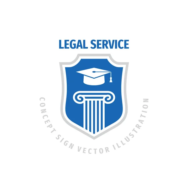 Juridische Service Logo Sjabloonontwerp Advocatenkantoor Concept Badge Rechtvaardigheid Creatief Teken — Stockvector