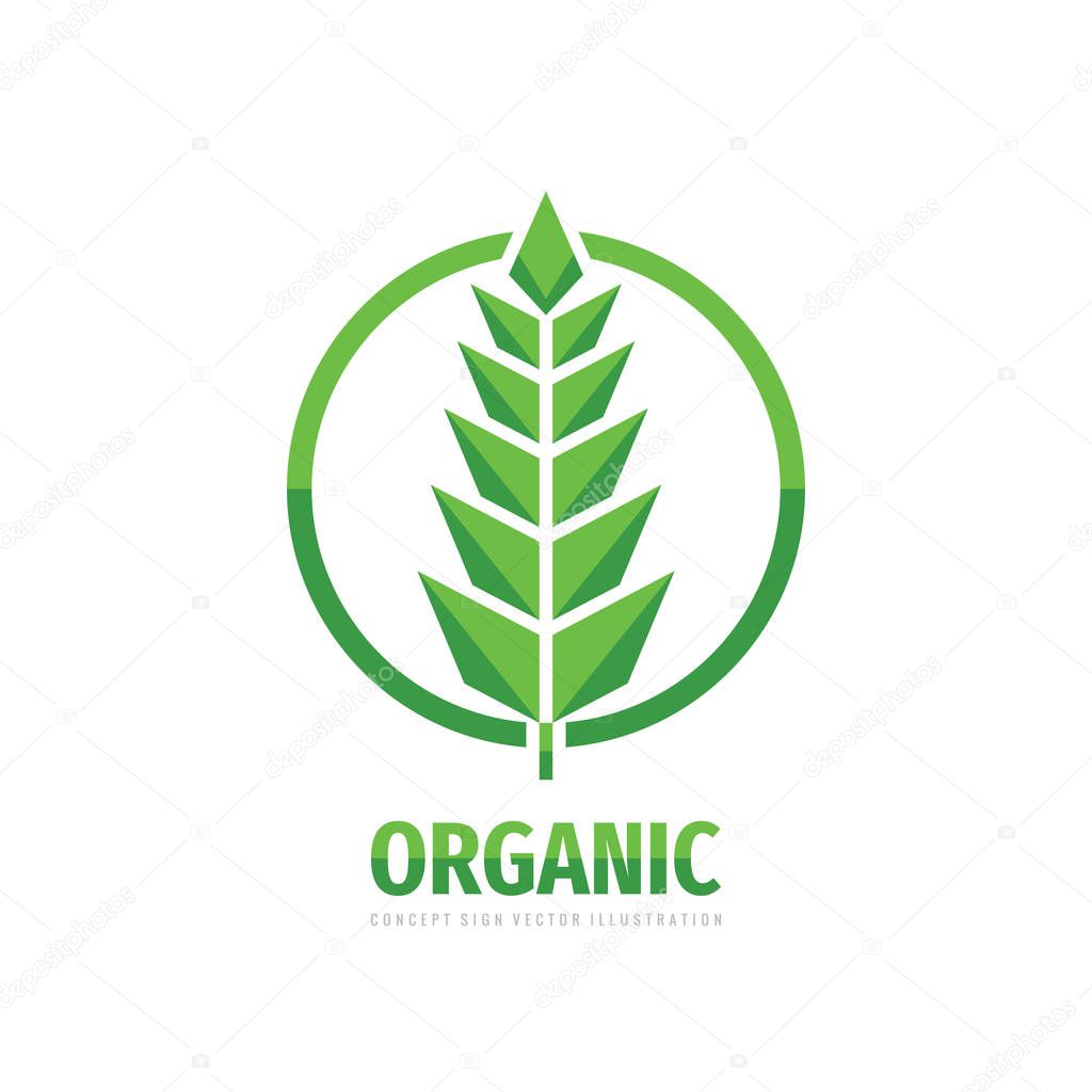 Organic product - concept business logo design. Nature food sign. Vector illustration.