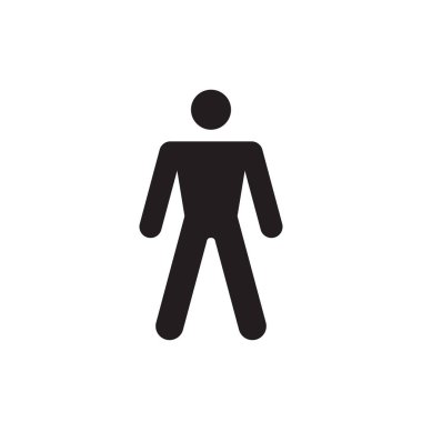 İnsan siyah simge tasarımı. Vektör çizimi. 