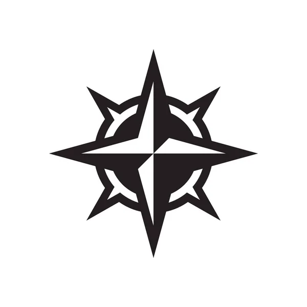 Rose Wind Schwarzes Symbol Auf Weißem Hintergrund Vektor Illustration Für — Stockvektor