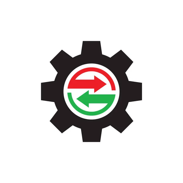 Kugghjul Med Pilar Konceptet Ikon Vektor Design Seo Creative Logotyp — Stock vektor