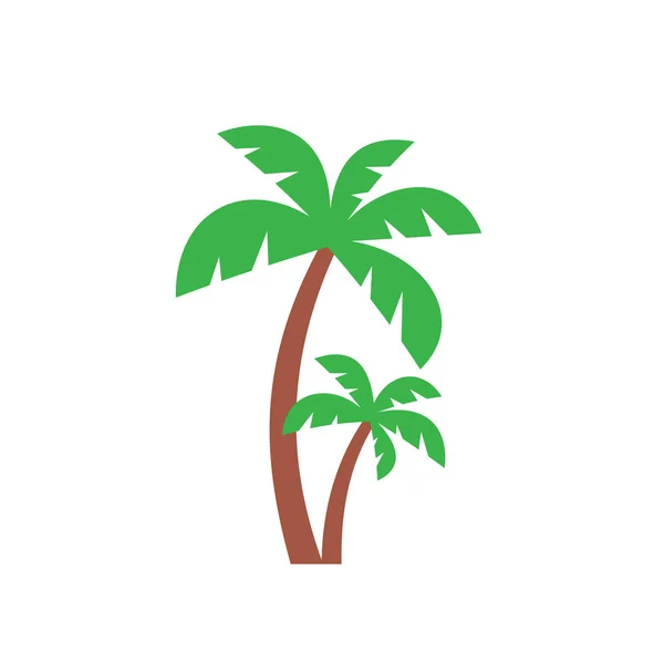 Palmiye Ağacı Renk Simgesi Tasarımı Vektör Çizimi — Stok Vektör