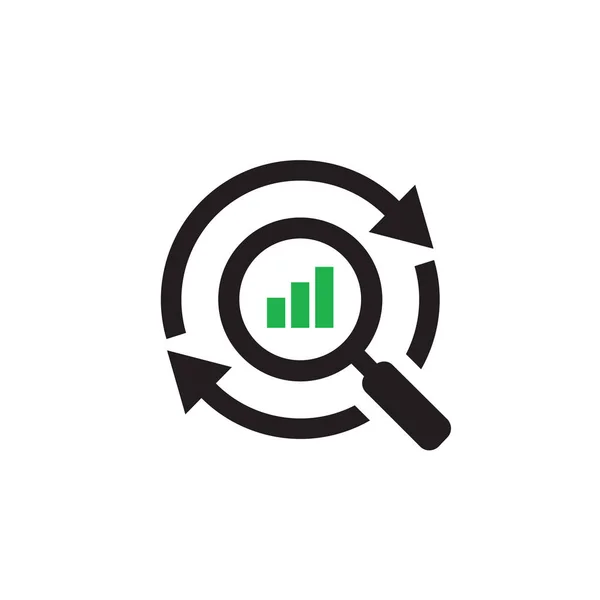 Vergrootglas Met Financiële Groei Afbeelding Pijlen Web Icon Design Ruil — Stockvector