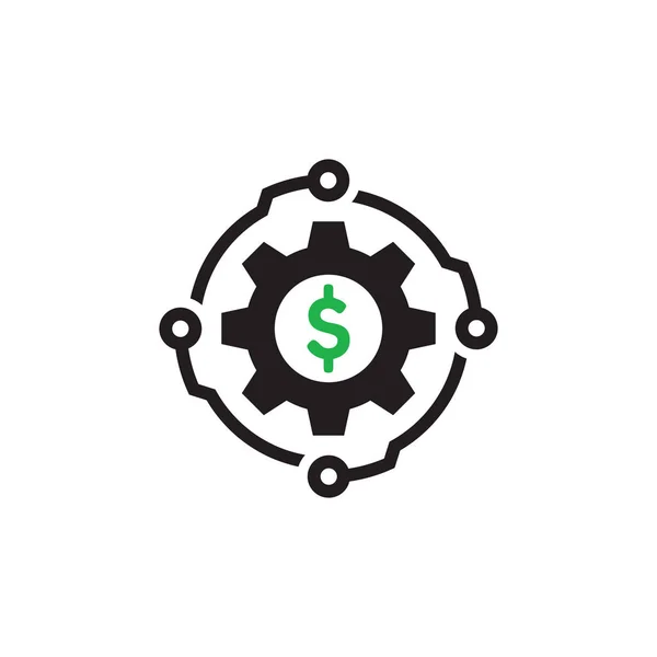 Ψηφιακό Χρήμα Σχεδιασμός Εικονίδιο Εικόνα Σύμβολο Νομίσματος Δολαρίου Απεικόνιση Διανυσματικών — Διανυσματικό Αρχείο