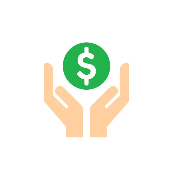 Dollar Coin Hands Concept Icon Design Vector Illustration — Stock Vector