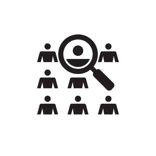 People Magnifier Lens Vector Icon Design Human Search Find Sign — Stock Vector