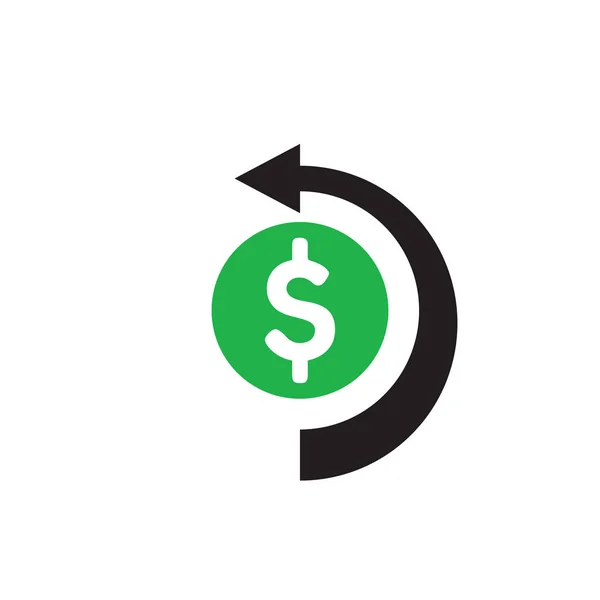 Dollar Geld Und Pfeil Konzept Icon Design Cash Back Zeichen — Stockvektor